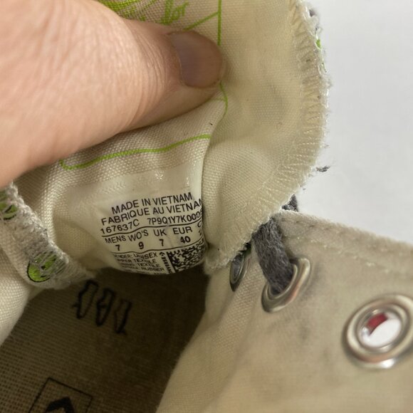 Converse Chuck  Womens Sz 9 Mens sz 7 Happy Camper High Top Smiley Faces Sneaker - Picture 10 of 11